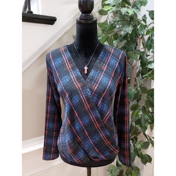 Olian Women's Multicolor 100% Polyester V-Neck Long Sleeve Top Blouse Size XS - Picture 11 of 11